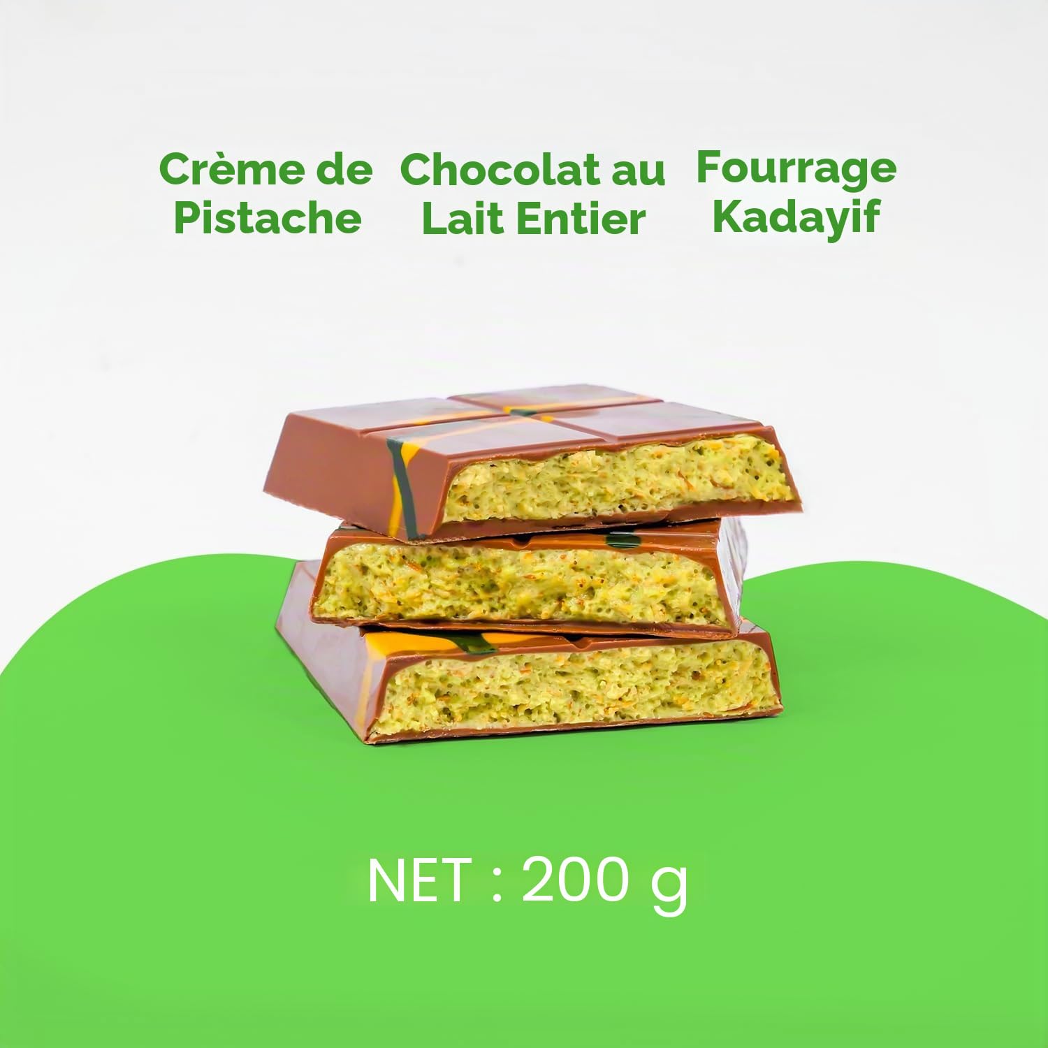WeNatur Dubaï chocolat pistache – 3X200 g crème pistache dubaï chocolat