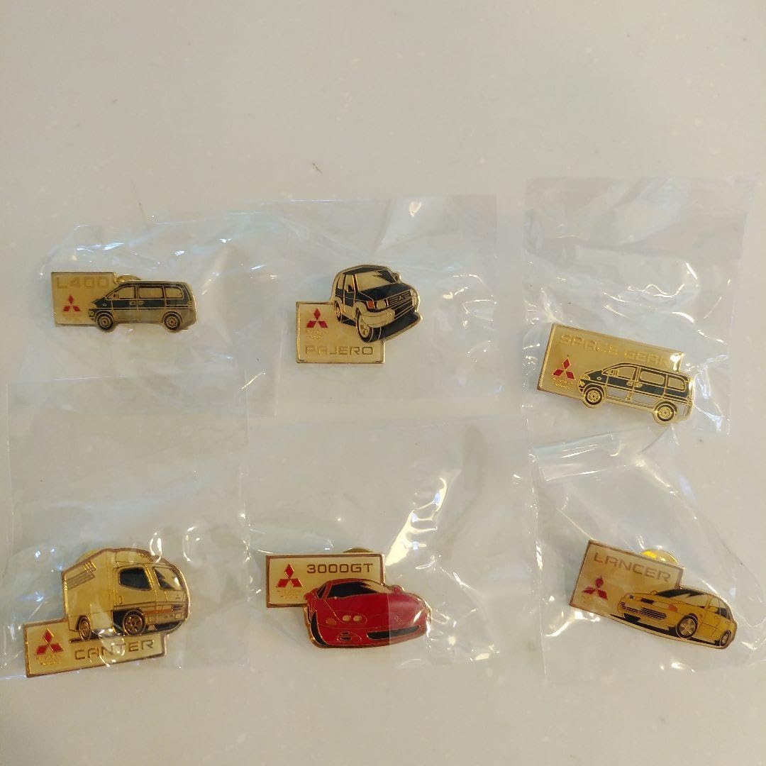三菱自動車・三菱ふそう ? 【イエロー】 ピンバッチ6個セット