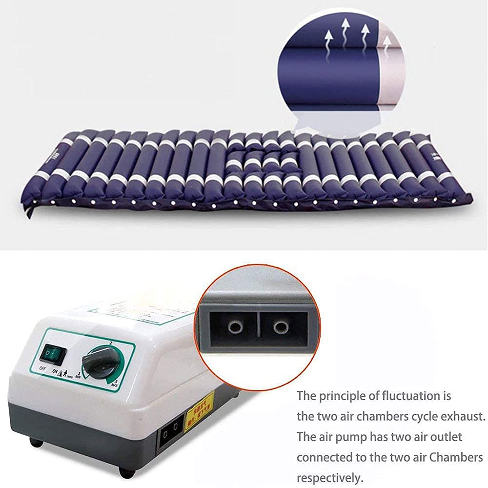 Colchón de Aire a presión para úlceras por presión, con sobrecolchón con Orificio y Almohadilla para Cama de Hospital, prevención de úlceras y Tratamiento para postración con Bomba