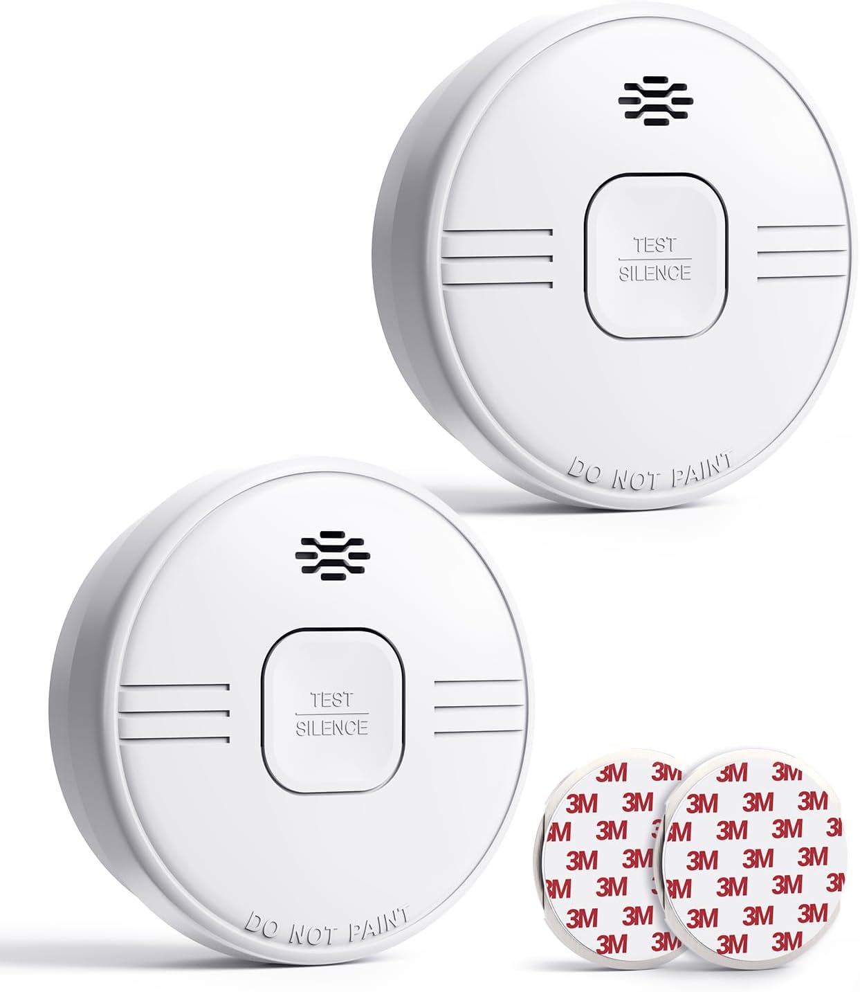 Ecoey Smoke Detector 10 Year Battery Operated with Photoelectric Sensor, Smart Smoke Detector with Silence Function & Low Battery Warning Signal, Smoke Alarm for Home, Kitchen and Bedroom, 2 Packs