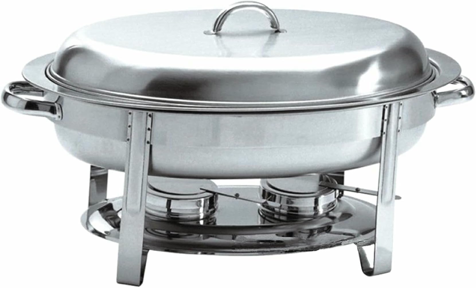 Calentador de buffet, recipiente ovalado de acero inoxidable de 6 L para catering y banquetes, bandeja de buffet de tamaño completo, ideal para servir alimentos y mantener el calor