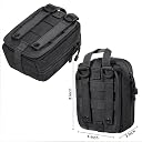 Linist Nylon First Aid Box – Black Military Grade Medical Emergency Kit, Heavy Duty Large Capacity Rip-Away IFAK Pouch for Hiking, Camping, Sports, Outdoor Travel & Tactical Survival (Bag Only) gallery image