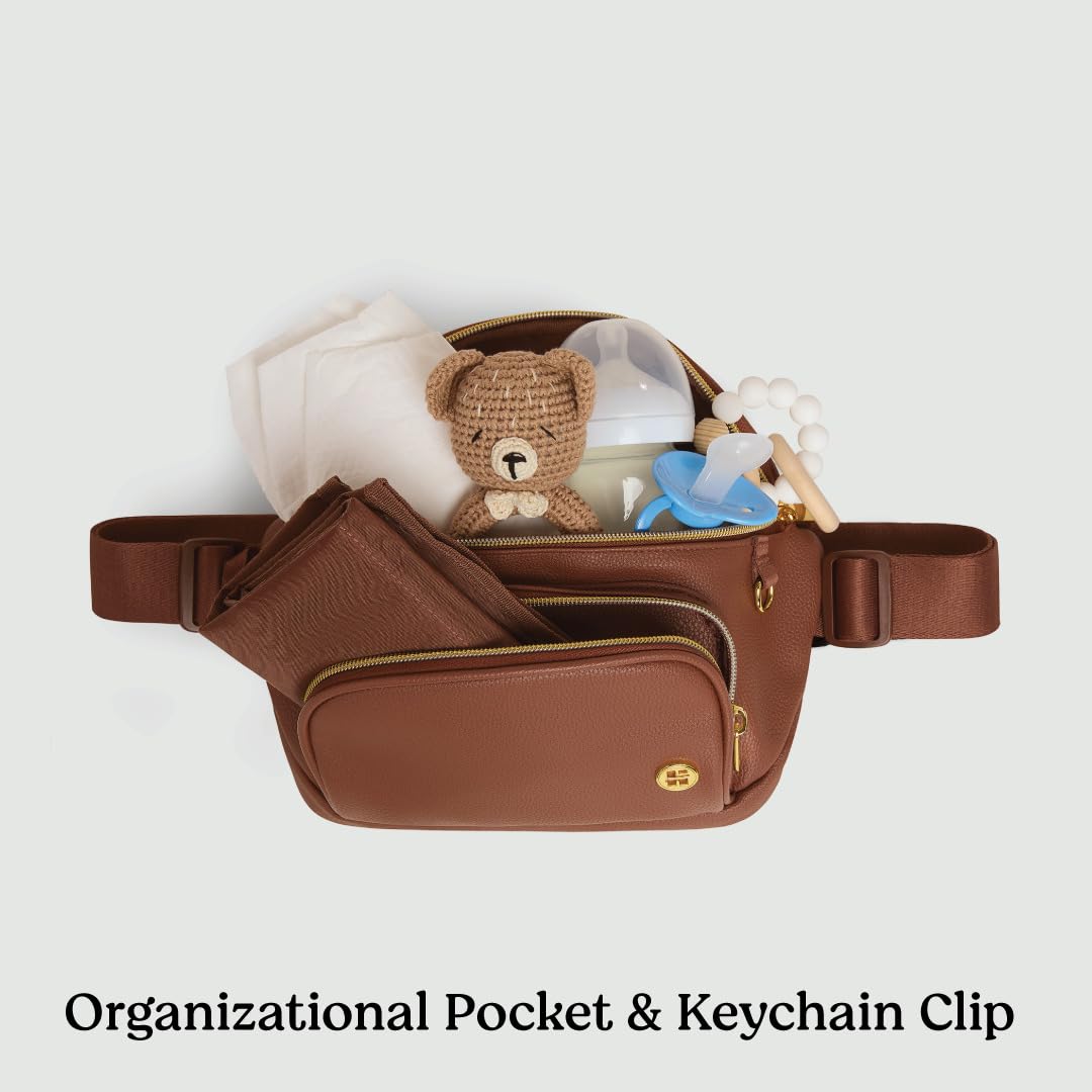 HUGGIES Vegan Leather Diaper Waist Pack - Bolso bandolera para pañales Unisex adulto