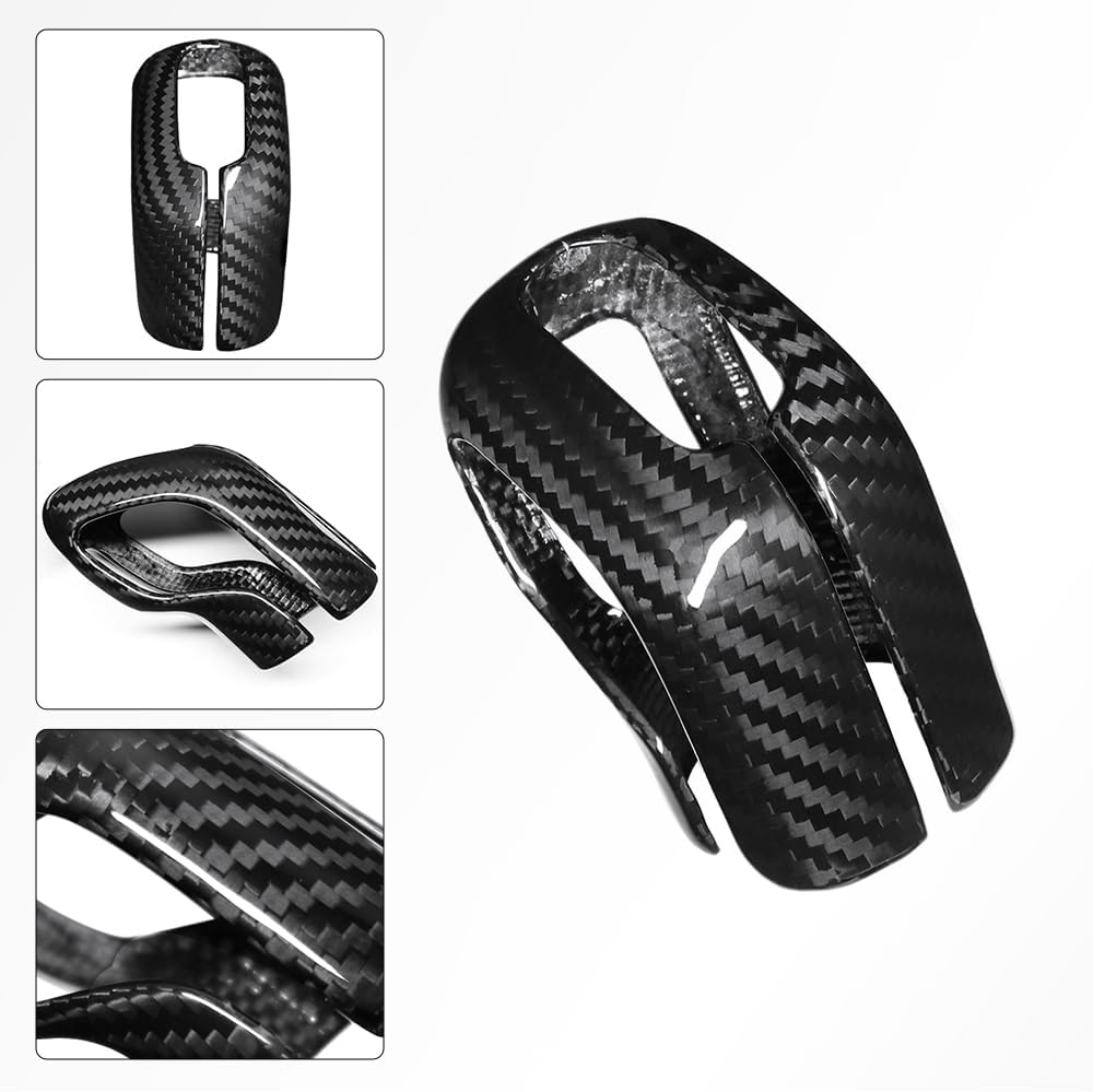 Jogon Dry Carbon Fiber Gear Shift Knob Trim for Hyundai kona N Elantra N Nline i30N Veloster N 2021 2022 2023 Center Console Shifter Cover Cap, Gearstick Protector