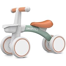 Umatoll Bicicletta Senza Pedali per 1 Anni, Bicicletta Equilibrio per Bambini 12-24 Mesi con Cestino, Giocattolo per Bici per i più Piccoli Baby, Primo Regalo di Compleanno (Verde)