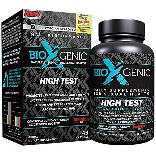 BioXgenic High Test, 45 Ct -Testosterone Boosting Supplement for Men Extra Strength