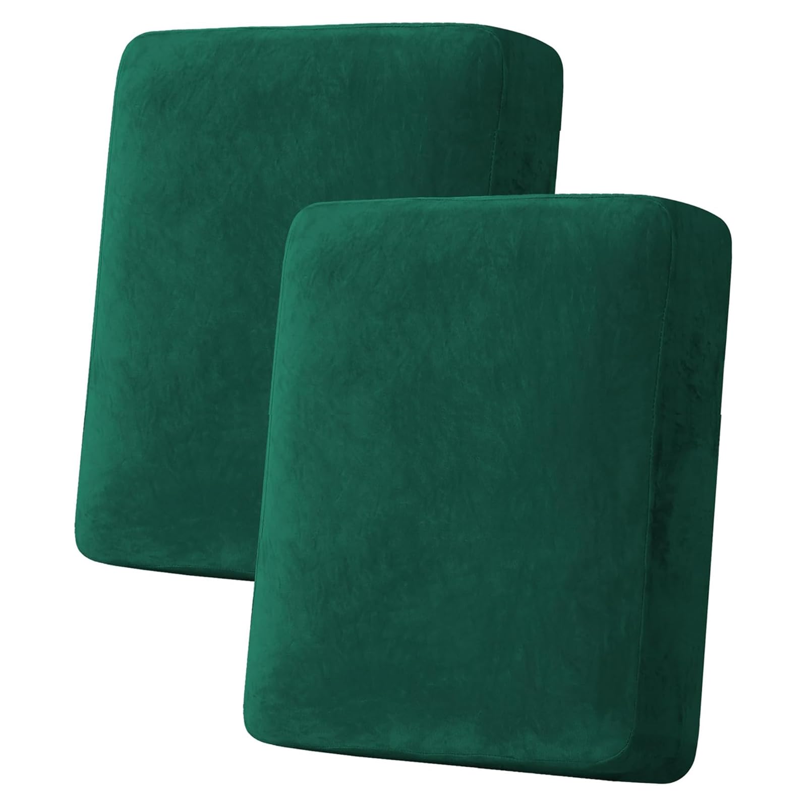 H.VERSAILTEX Velvet Stretch Couch Cushion Cover Plush Cushion Slipcover Cushion Furniture Protector for Seat Cushion Sofa Cover (2 Piece Medium Sofa Cushion Covers, Vintage Green) โ image 1