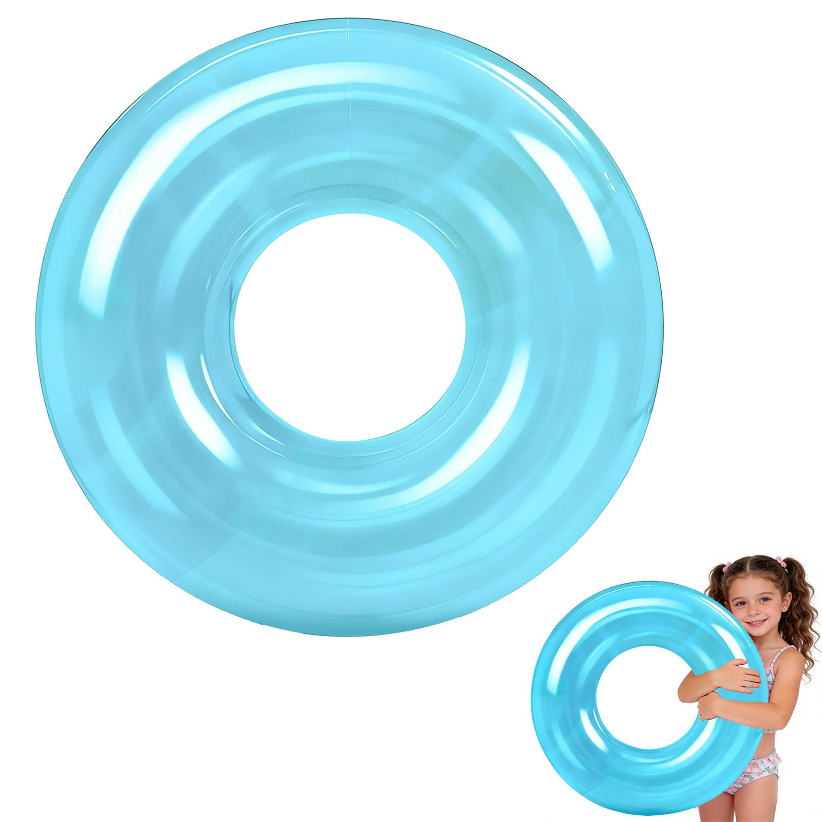 Blue Swimming Ring Inflatable Rubber Rings for Kids 4-9 Years,70cm Inflatable Pool Ring Floaties Swim Rings Water Float Inflatables Pool Float for Children Boys Girls Beach Summer Water Party Sport
