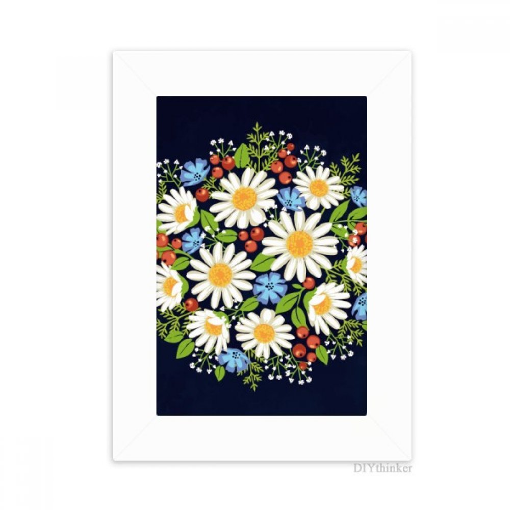 Art 5X7 pouces cadre photo multicolore motif fleur chrysanthème blanc