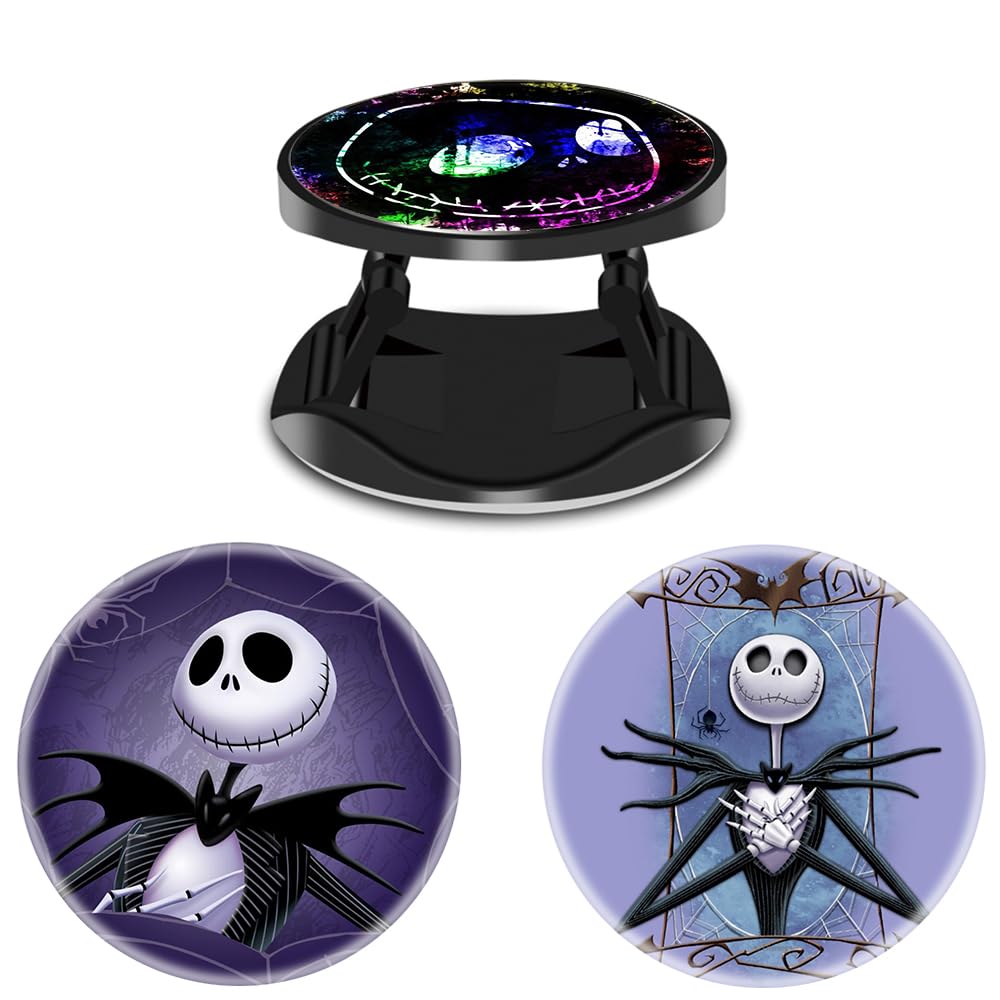 Lucen Blais 3 Pack/Multifunction Cell Phone Grip Holder and Stand Cute Purple Black Cartoon Character Foldable Smartphones Kickstand for Phone