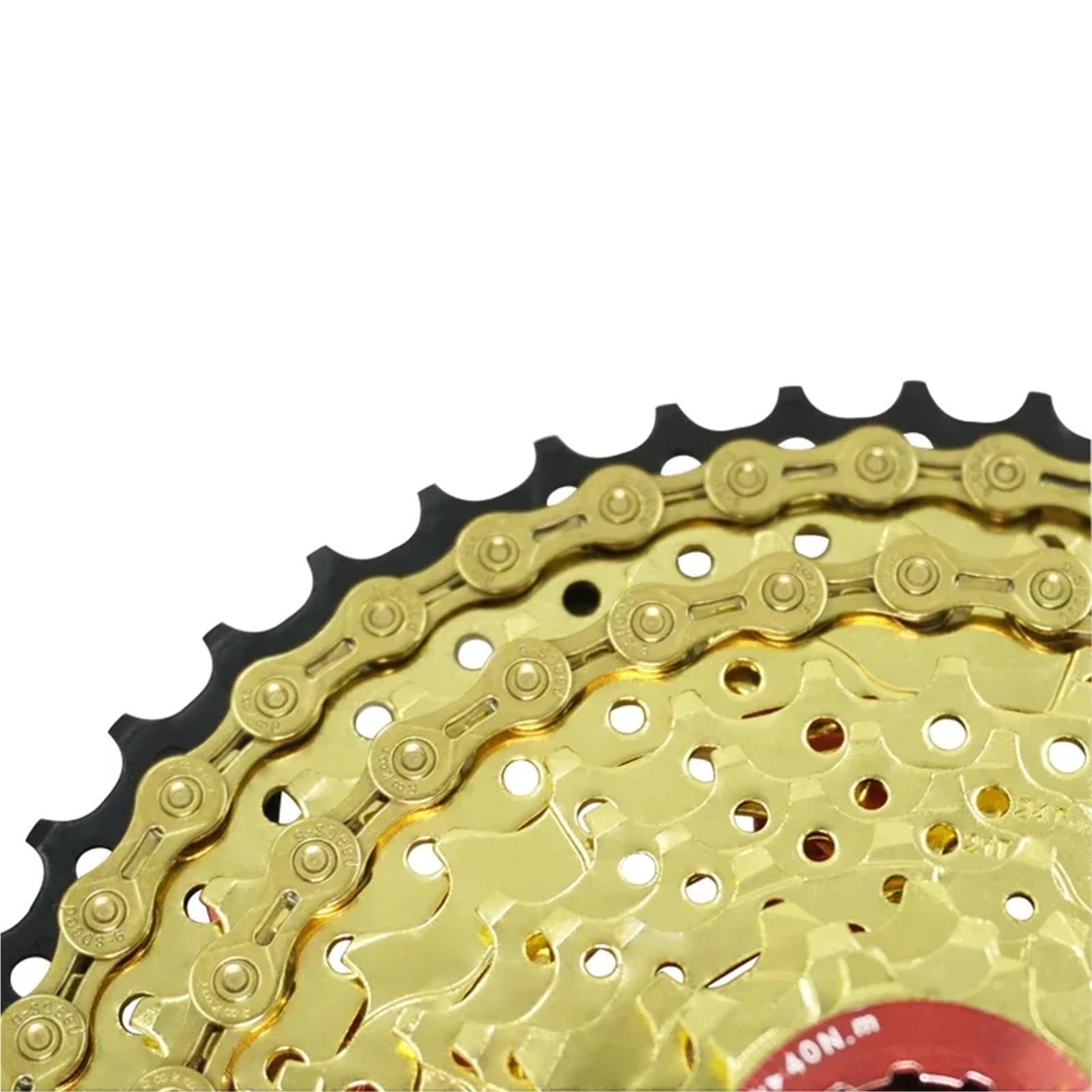 Fahrradkette 6-, 7-, 8-, 9-, 10- und 11-fach, titanbeschichtet, gold- und silberfarben, for Mountainbikes und Rennräder, Teil 1, 16 Glieder(11Speed TI-Gold Set)