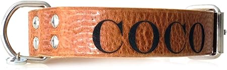 Halsband mit Gravur -Individuell mit Namen-, Lederhalsband, Sattlerleder, Unikat, Größe 55