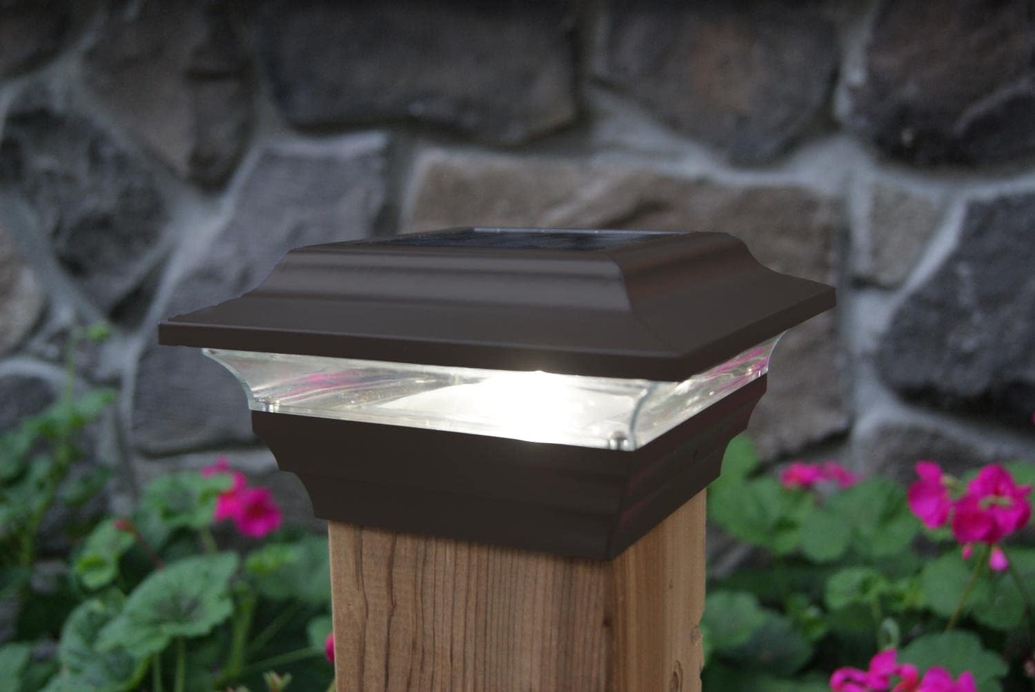 Classy Caps SL211R Aluminum Imperial Solar Post Cap, 4" x 4", Bronze