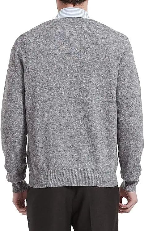 Men's V-Neck Slim Fit Casual Sweater,Loose Solid Color Knitted Sweater,Long Sleeves Pullover2