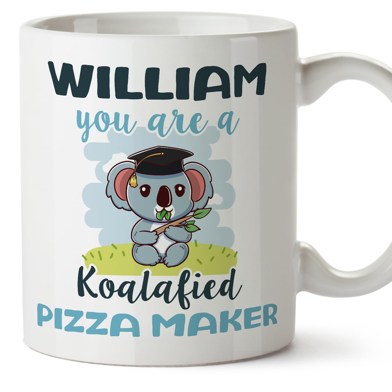MUGFFINS Personalised Mug for Pizza Maker man - in English - Custom Koalafied - Funny Custom Gift for Colleagues - Ceramic 11oz Mug — image 1