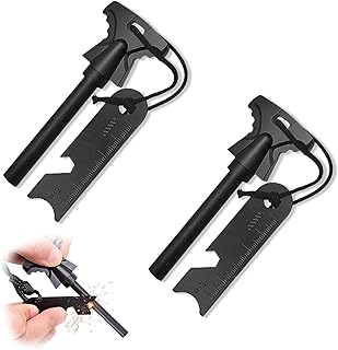 Feuerstahl 2 Stücke Feuerstarter Set Traditioneller Feuerstarter für Outdoor-Ausrüstung, Fireflint Magnesium für Camping und Survival