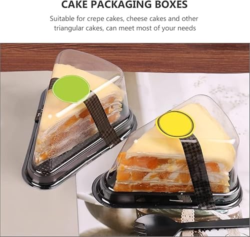 Miniatura 2 de 40 recipientes de plástico para tartas con tapas, cajas reutilizables para magdalenas, recipientes triangulares, cajas de alimentos para pastelería