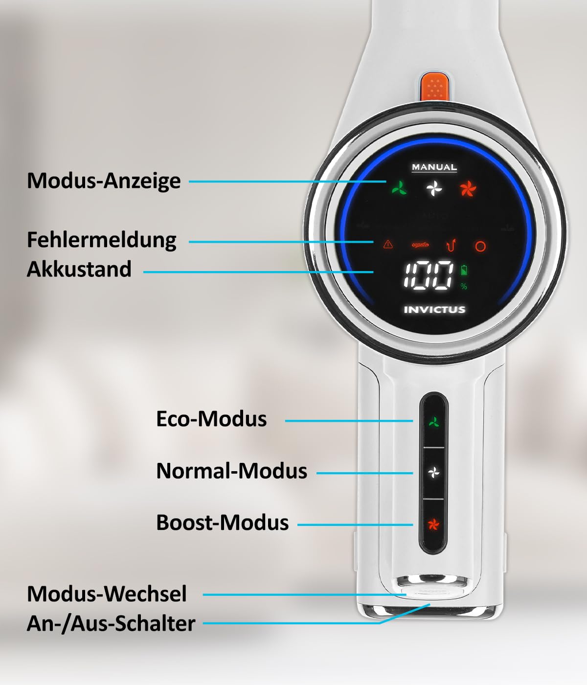Genius Invictus X7 Facelift Deluxe Akku Staubsauger kabellos, HEPA Filter, Ladestation, LED Licht, Akkusauger Handstaubsauger beutellos für Hartböden Teppich Tierhaare bis zu 60 Minuten 21-TLG.