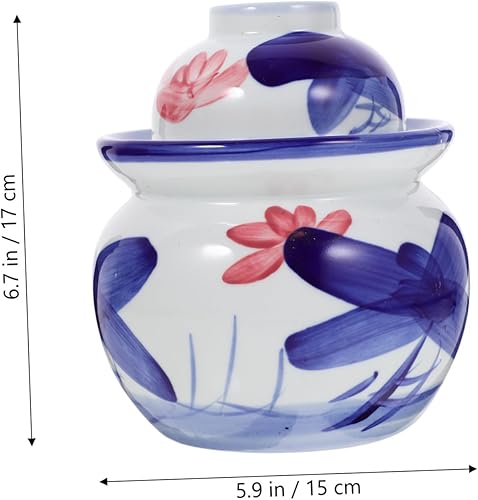 Miniatura 4 de LIFKOME Kimchi Onggi Olla de ron Olla de almacenamiento de fermentación Tarro de almacenamiento de cerámica Tarro de almacenamiento de fermentación