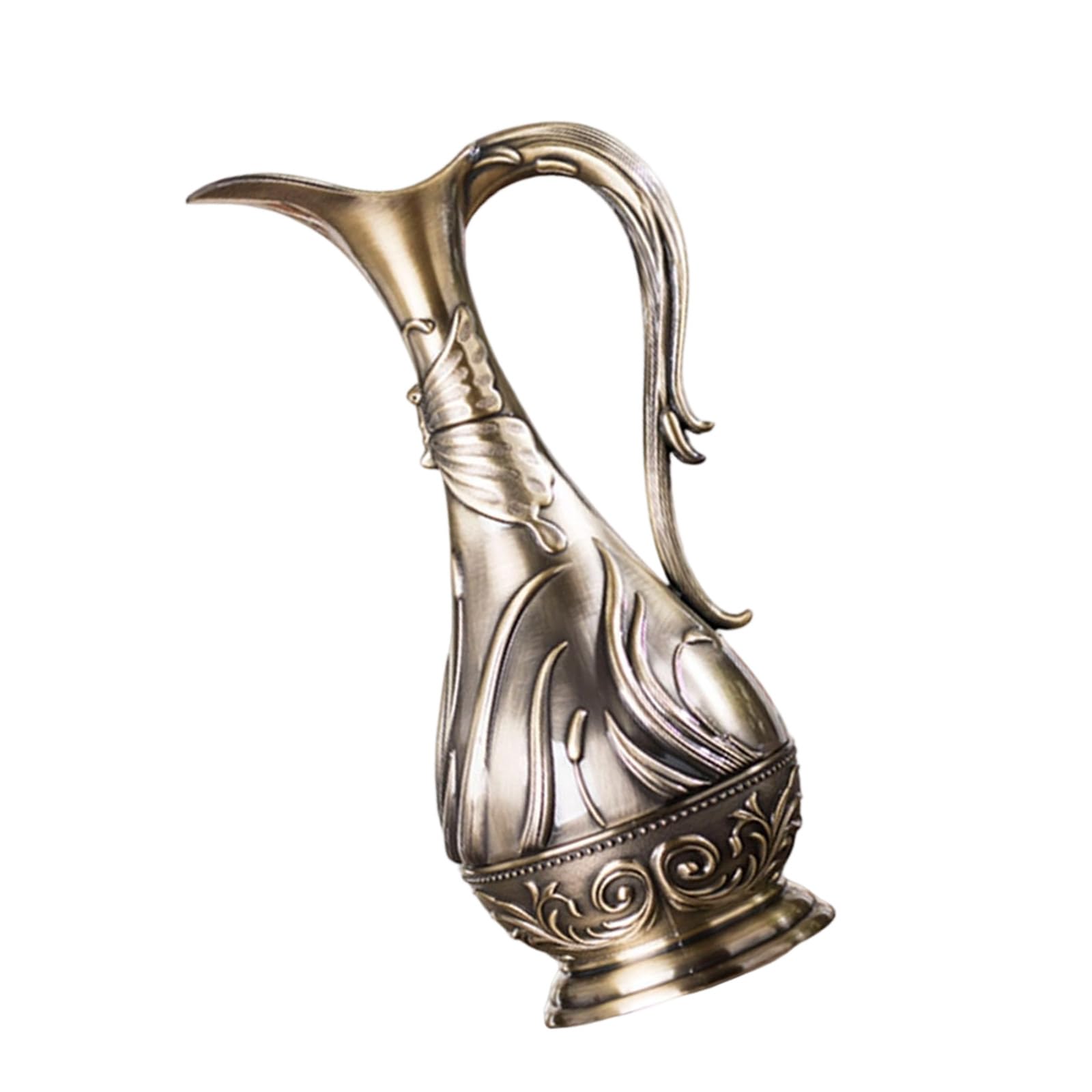 Geometric Embossed Bronze Metal Vases Carving Design for Modern Homes Decors Artistic Centerpieces Flower Container Vintage Metal Vases