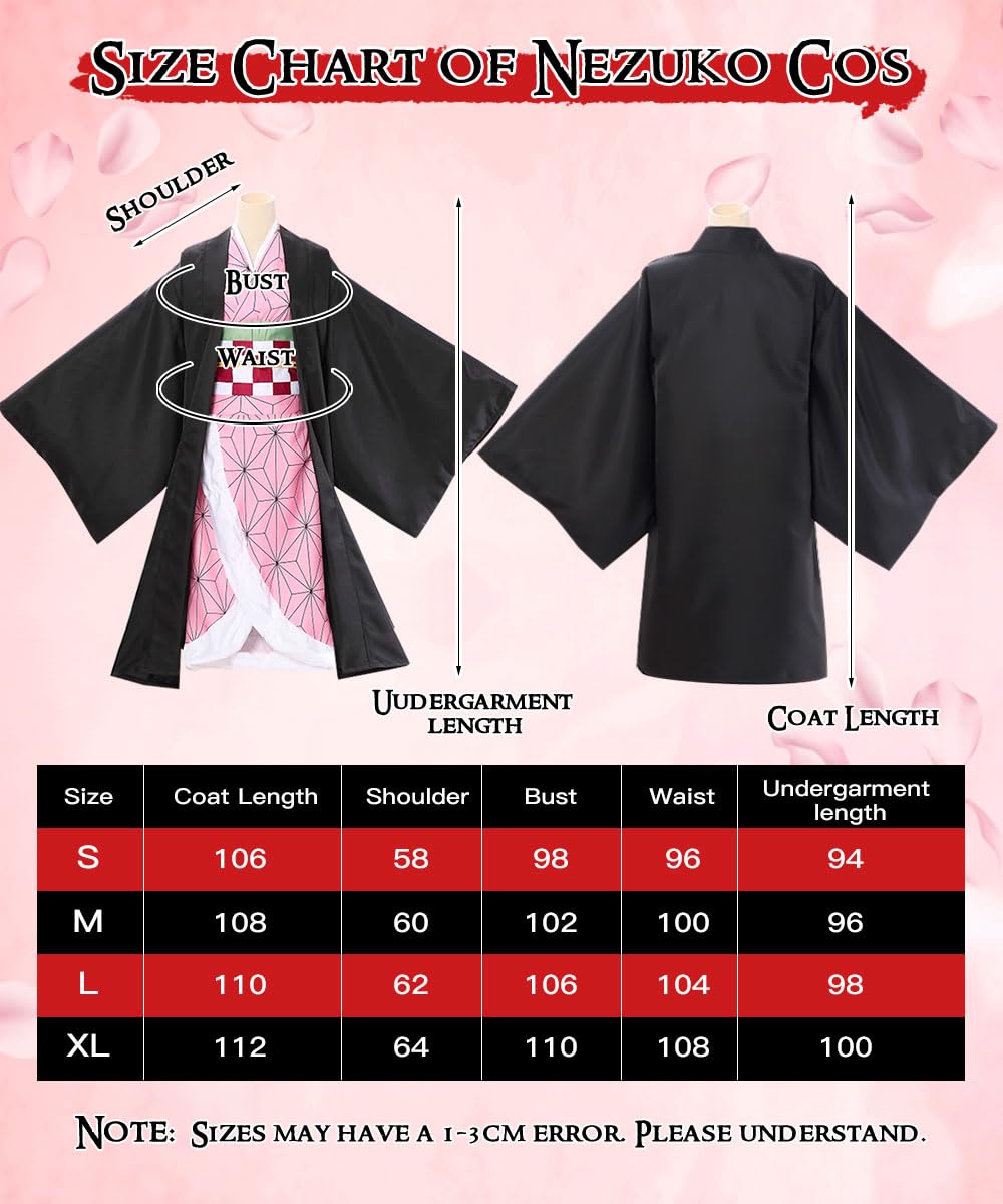 Kostium do cosplayu Nezuko Tanjirou, Kochou Shinobu, Mitsuri, zestaw kostiumowy, kimono, peleryna, prezent dla dzieci, na karnawał, Halloween, Boże Narodzenie