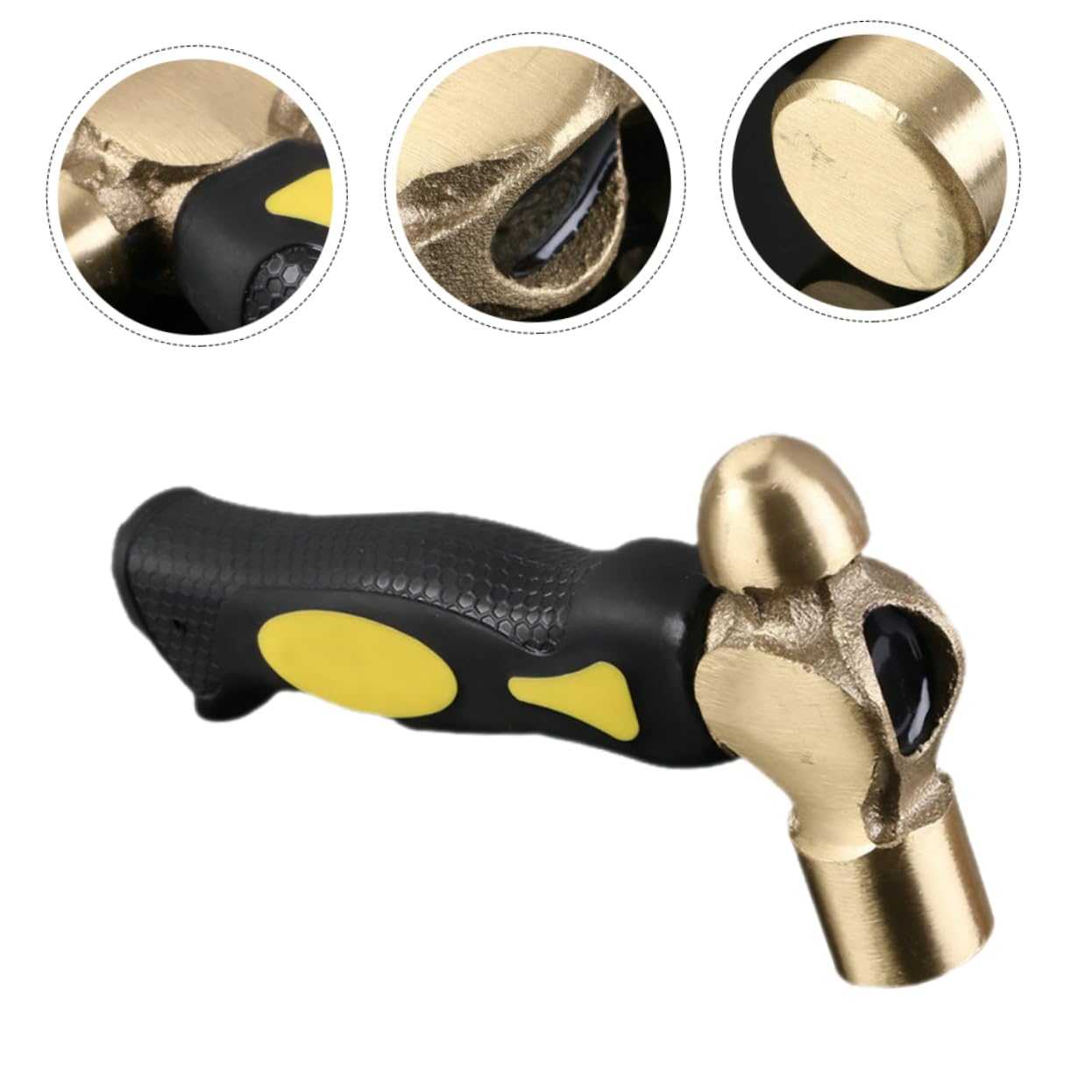 NUOBESTY Martillo de Latón de Lb Martillo de Estampación de Metal Cabezas de Mazo de Doble Cara para Bricolaje