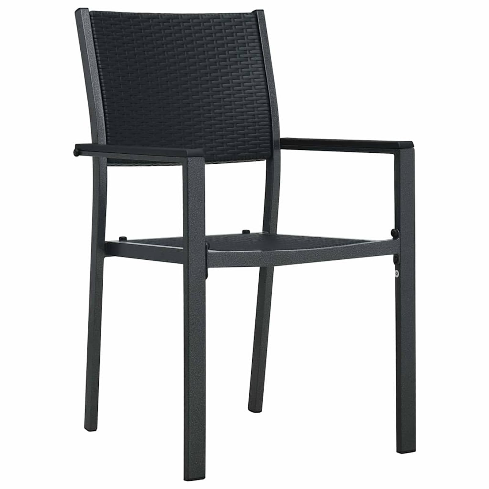 Geecher Set da Pranzo per Giardino 5 Pezzi, Design Moderno, Nero, Acciaio Verniciato a Polvere, sedie e Tavolo da Esterno, 4 posti, 140x70 cm, per cene all'aperto