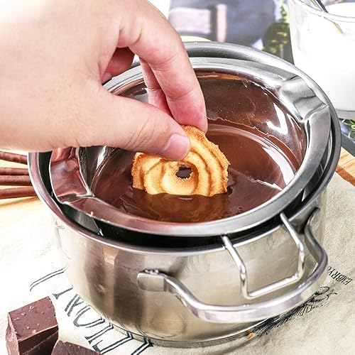Miniatura 3 de Olla doble de acero inoxidable para derretir chocolate, mantequilla, queso, vela y cera, boquilla doble con capacidad de 13.5 fl oz