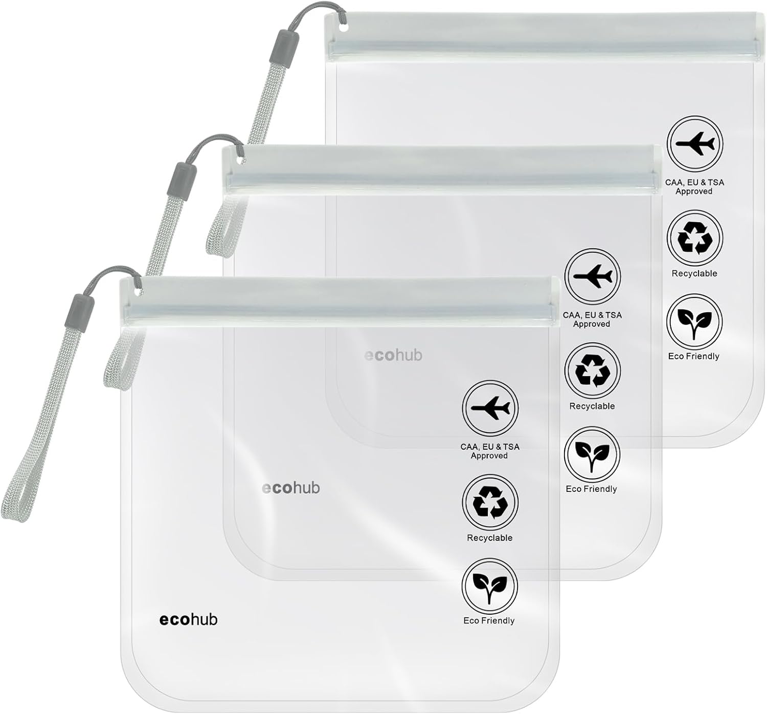 ECOHUB Clear TSA Approved Toiletry Bag 2 Pack 100 311