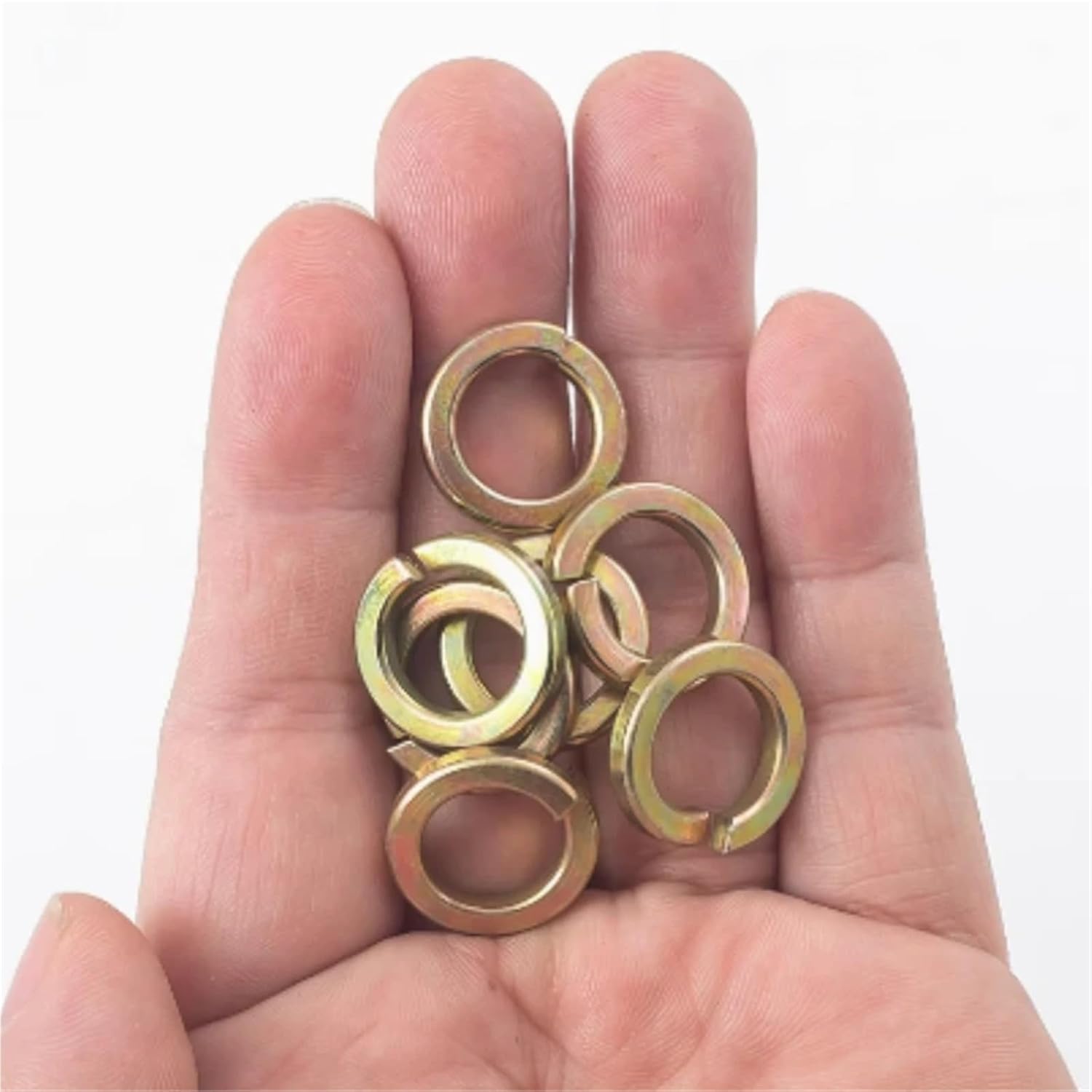M3 M4 M5 M6 M8 M10 M12 M14 M16 M18 M20 M22 M24-M30 Carbon Steel Color Zinc Plated Spring Split Lock Washer Elastic Gasket(M10-100pcs)