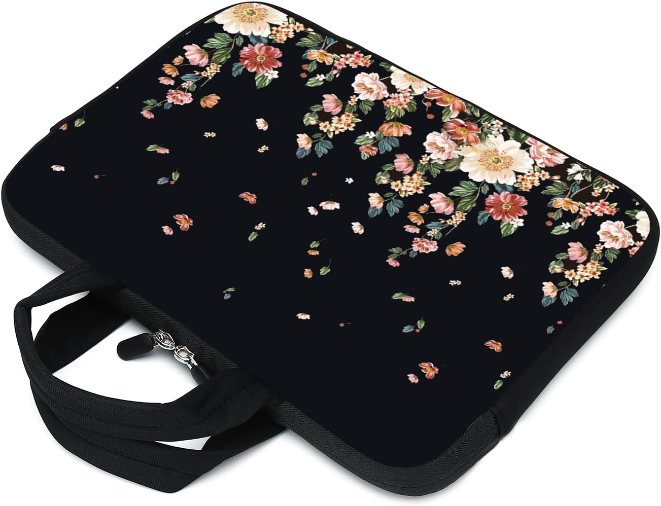 15.6" Laptop Sleeve 14" 15" 15.4" Chromebook Case Ultrabook Case Notebook Sleeves PC Messenger Bag (Flowers) - Image 3
