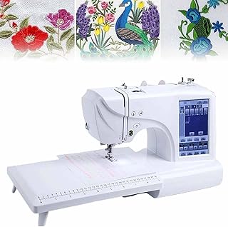 Computerisierte Stickmaschine Für Kleidung,Automatische Nähmaschine 158 Eingebaute Designs Mit 4" X 9,2" Stickbereich Und LCD-Touchscreen,210 Eingebaute Buchstaben Und 30 Musterränder