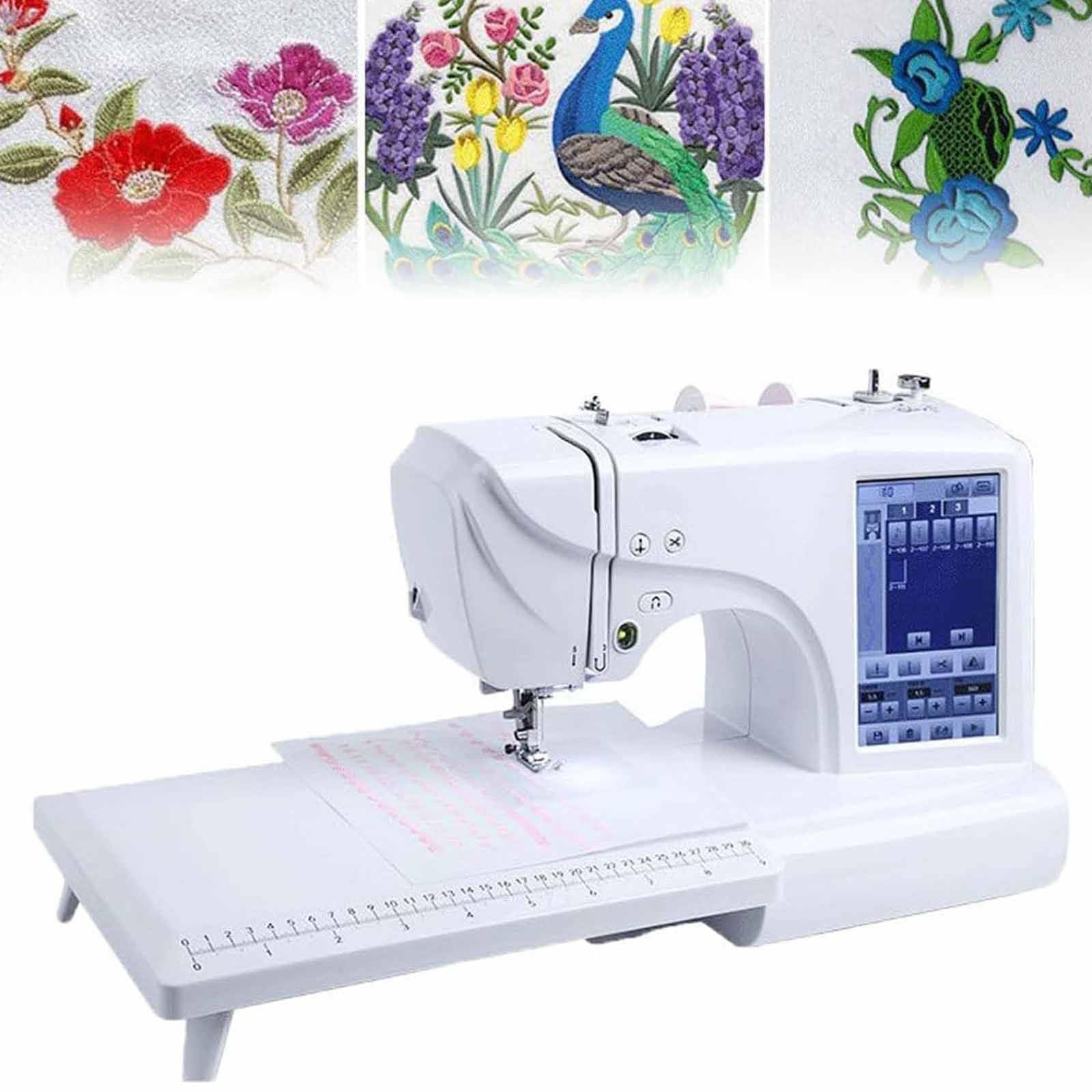 Máquina De Coser Computarizada Máquina De Bordar Portátil, 158 Diseños Integrados con área De Bordado De 4" X 9,2" Y Pantalla Táctil LCD, 210 Letras Integradas Y 30 Bordes De Patrón