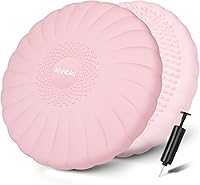 Vista 17 de Cojín Tambaleante, Asiento Wiggle Extra Grueso para Niños Sensoriales, Disco de Equilibrio Antideslizante con Bomba de Inflado para Fuerza Central