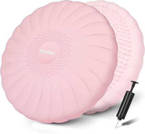 Cojín tambaleante, asiento extra grueso para niños sensoriales, disco de equilibrio antideslizante con bomba de inflado para adultos, fuerza
