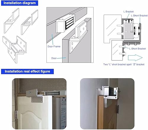 Miniatura 7 de Cerraduras Mag de 132.3 lbs, 100 libras de fuerza de sujeción magnética, cerradura electromagnética comercial, 12 V, indicador LED cuando está