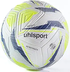 Bola Futebol Society Uhlsport Aerotrack Tamanho 5 Termocolada Sem Costura Oficial Jogo Treino Resistente Leve para Adulto Masculino Feminino Resistente Grama Sintética Profissional