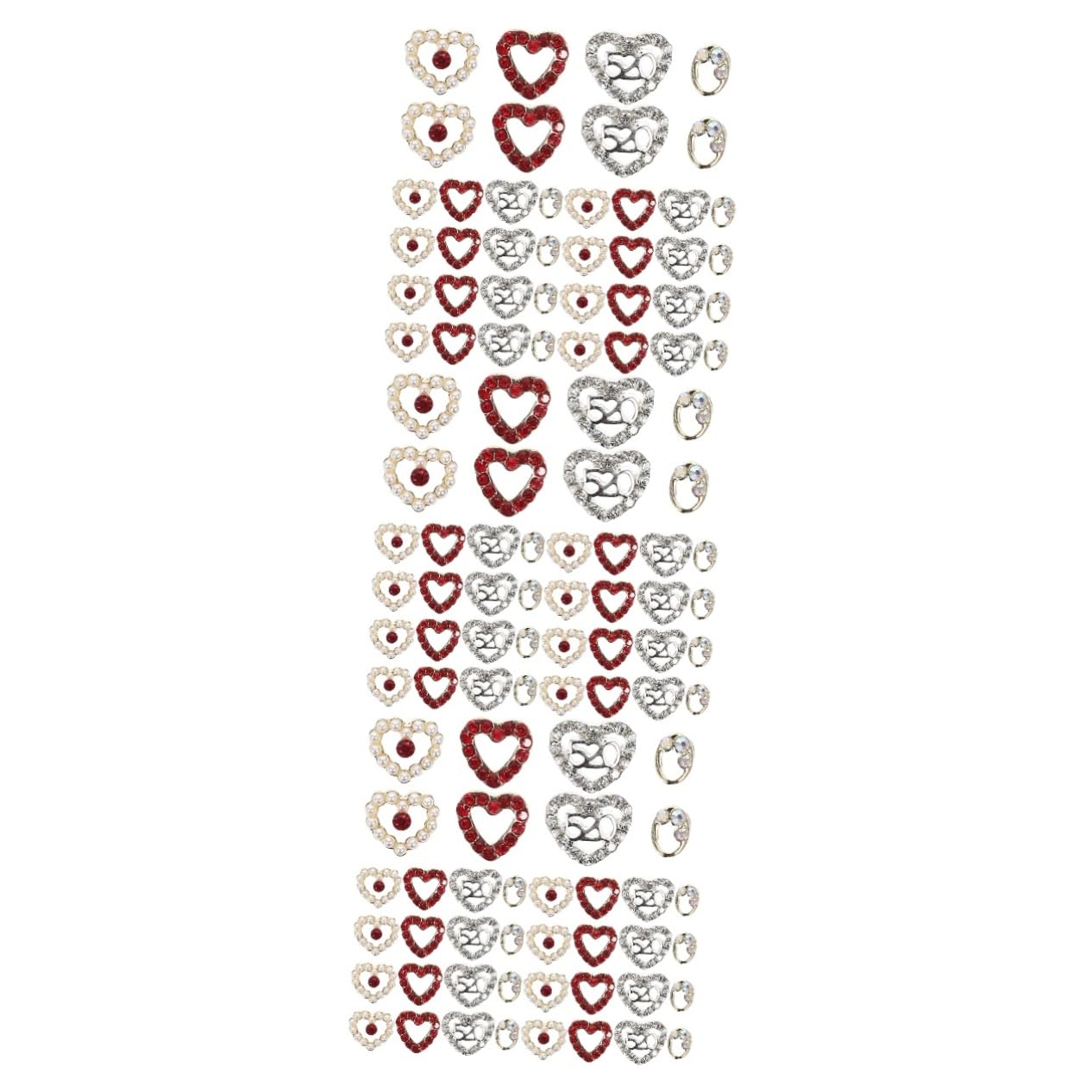 ABOOFAN 120pezzi Ciondoli Per Unghie Forma Di Cuore Decorazioni Per Nail Art Strass Per Feste e Regali Di