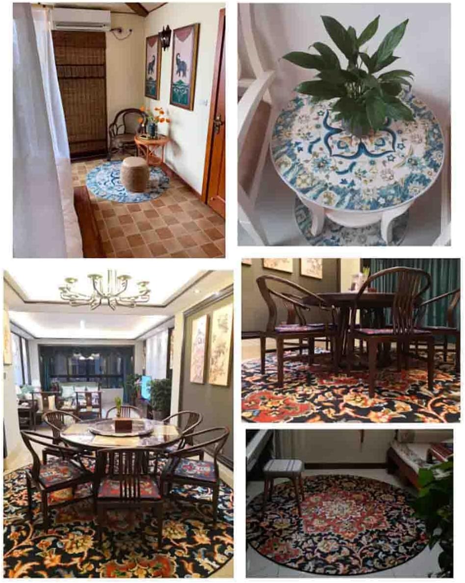 Area Rugs for Living Room Bedroom, Washable Rug, Vintage Retro Boho Rug, Non Slip Thin Carpet for Indoor Dining Room, Dorm and Kids Room (Flower 08,160x230cm)