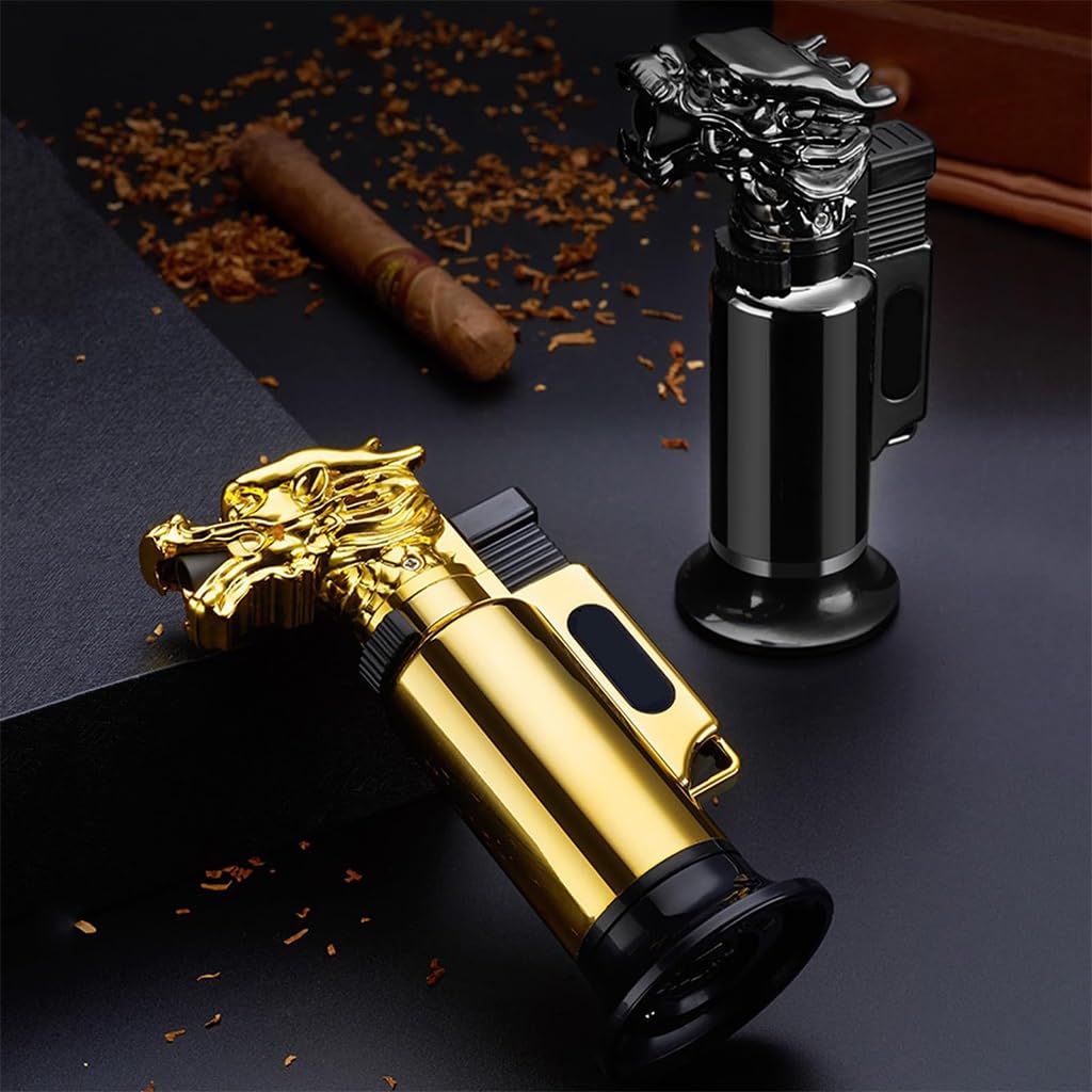 Briquet à Jet Direct Avec Verrouillage Sécurité, Fenêtre Transparente Et Réglage Flamme - Idéal Feux De Camp, Cuisine Et Plein Air