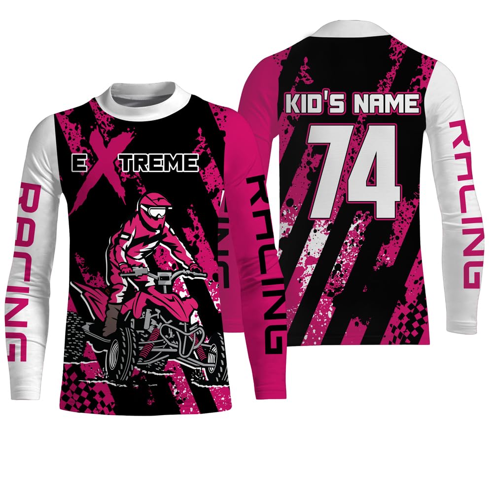ChipteeAmz Personalized Extreme Motocross Jersey Men Women Kid Upf30+ Quad Bike Extreme Off-Road Motocycle (US, Alpha, Small, 5X-Large, Regular, Regular, Pink)