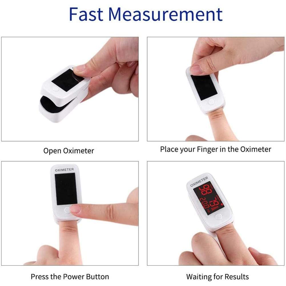Pulsossimetro da Dito,Portatile Saturimetro con Display LED Ossigeno Saturimetro Monitoraggio Cardiofrequenza per Saturazione di Ossigeno e Frequenza del Polso