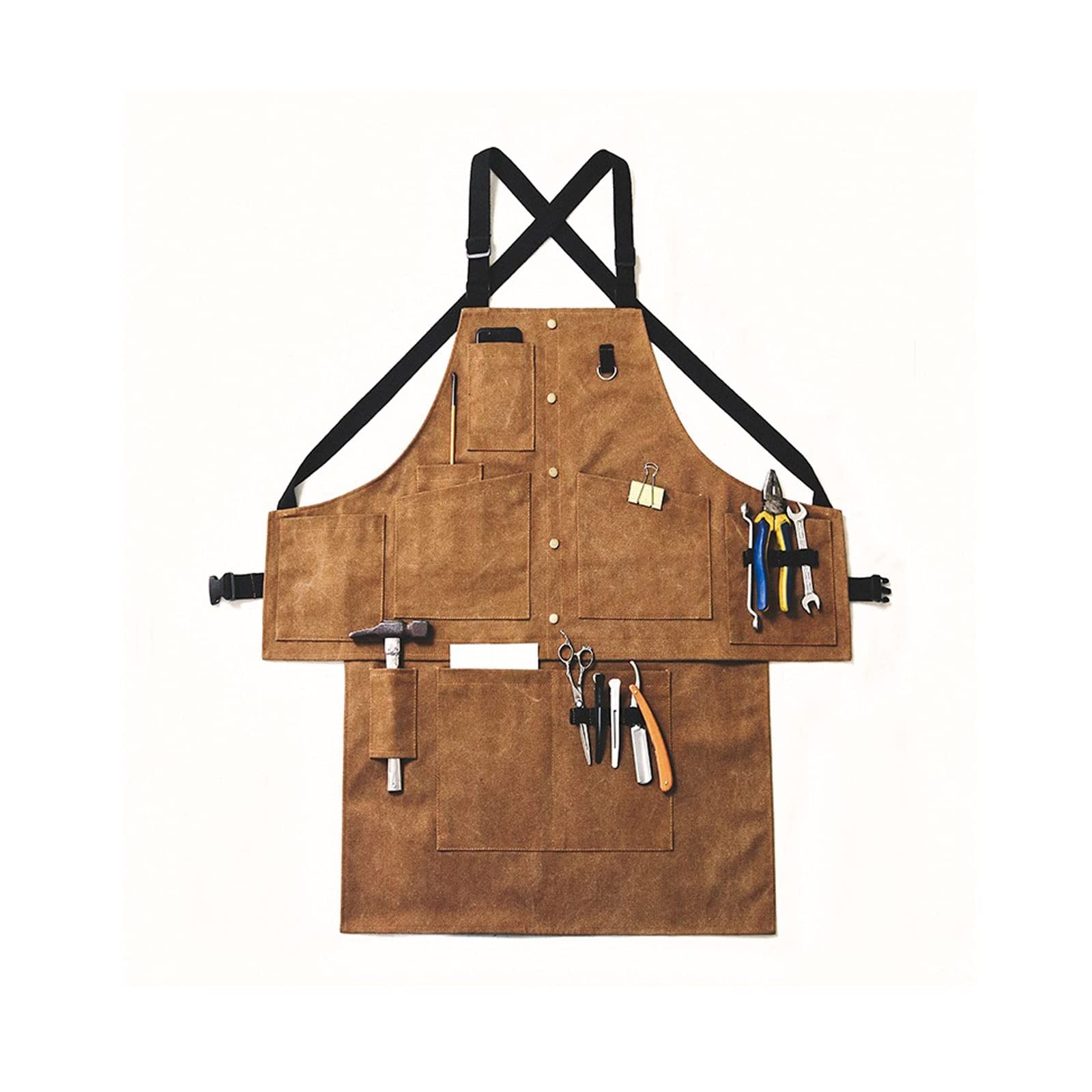 Delantal al aire libre, para camping, picnic, carpintería, hombre, mujer, lona, floristería siamesa, hogar, amarillo, Talla única