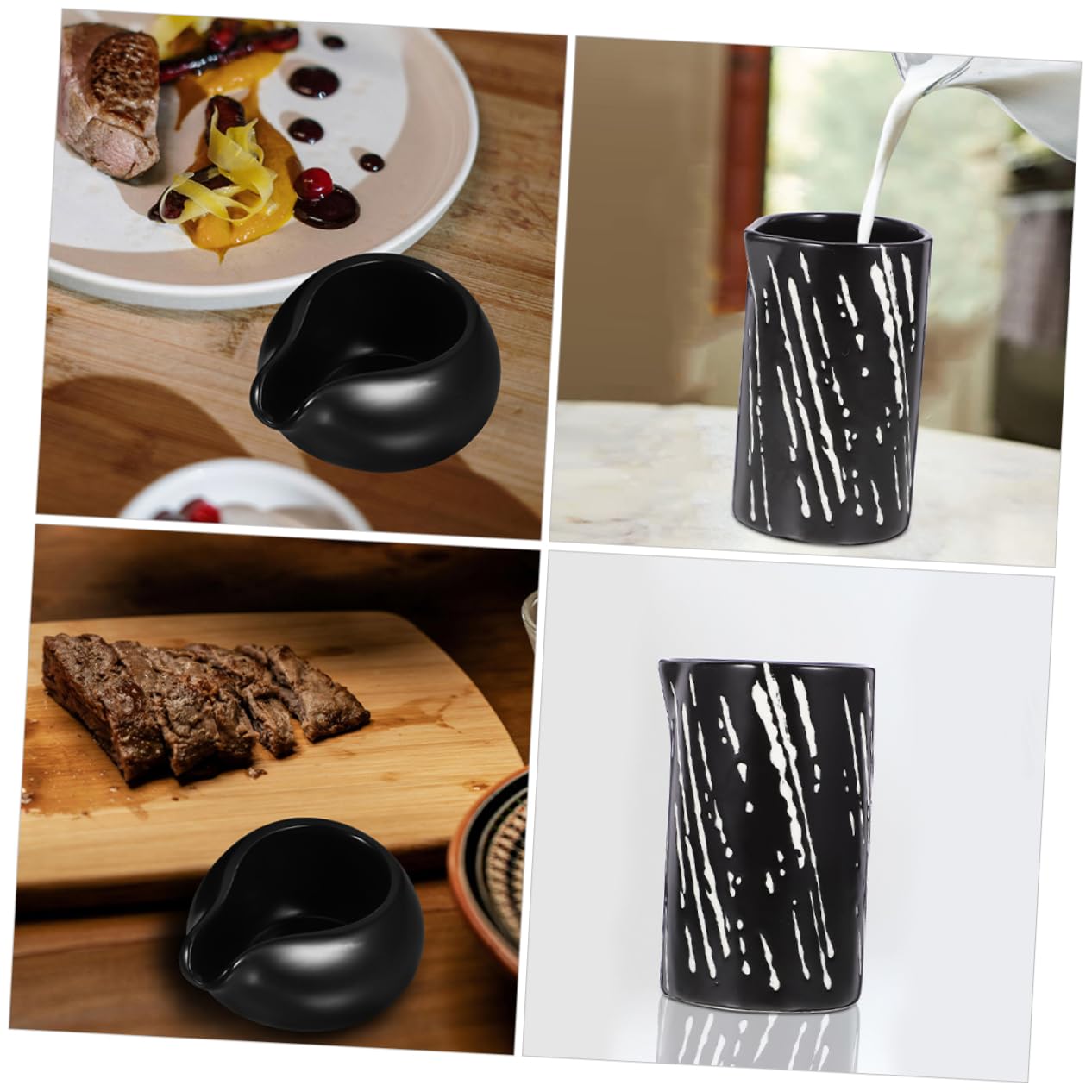 Mobestech 2pezzi Brocca in Ceramica Per Latte e Altri Liquidi Per Servire Salse e Aggiungere Un Tocco Sofisticato Alla Tavola Da Pranzo Multiuso e Design Versatile Per Caffè Tè e Cucina