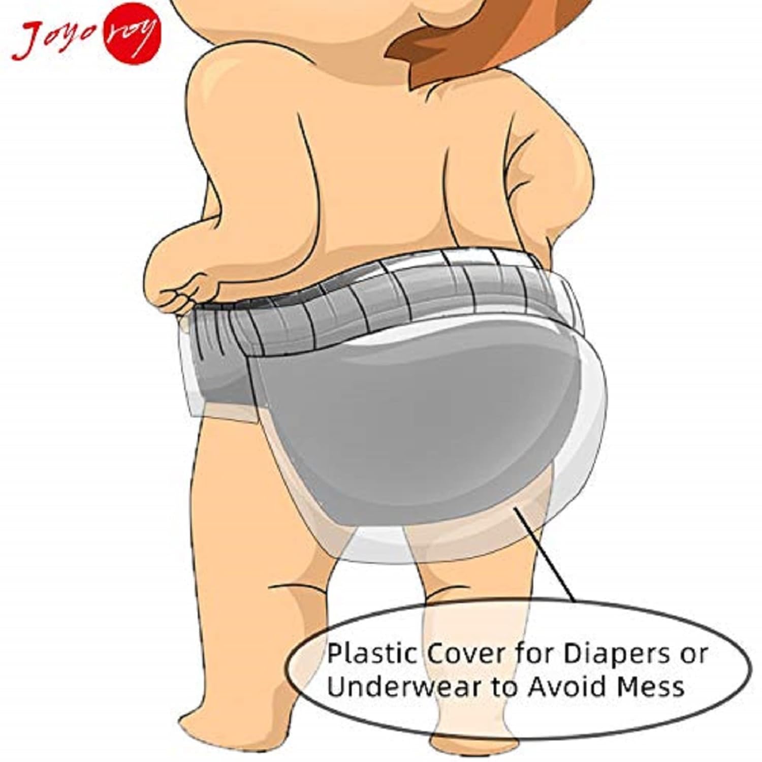 Joyo roy Plastic Underwear for Potty Training Toddler White Diaper Covers for Girls 4Pcs Rubber Underwear for Potty Training for Boys Plastic Rubber Pants for Toddlers Waterproof Swim Diaper Cover 2T - Image 6