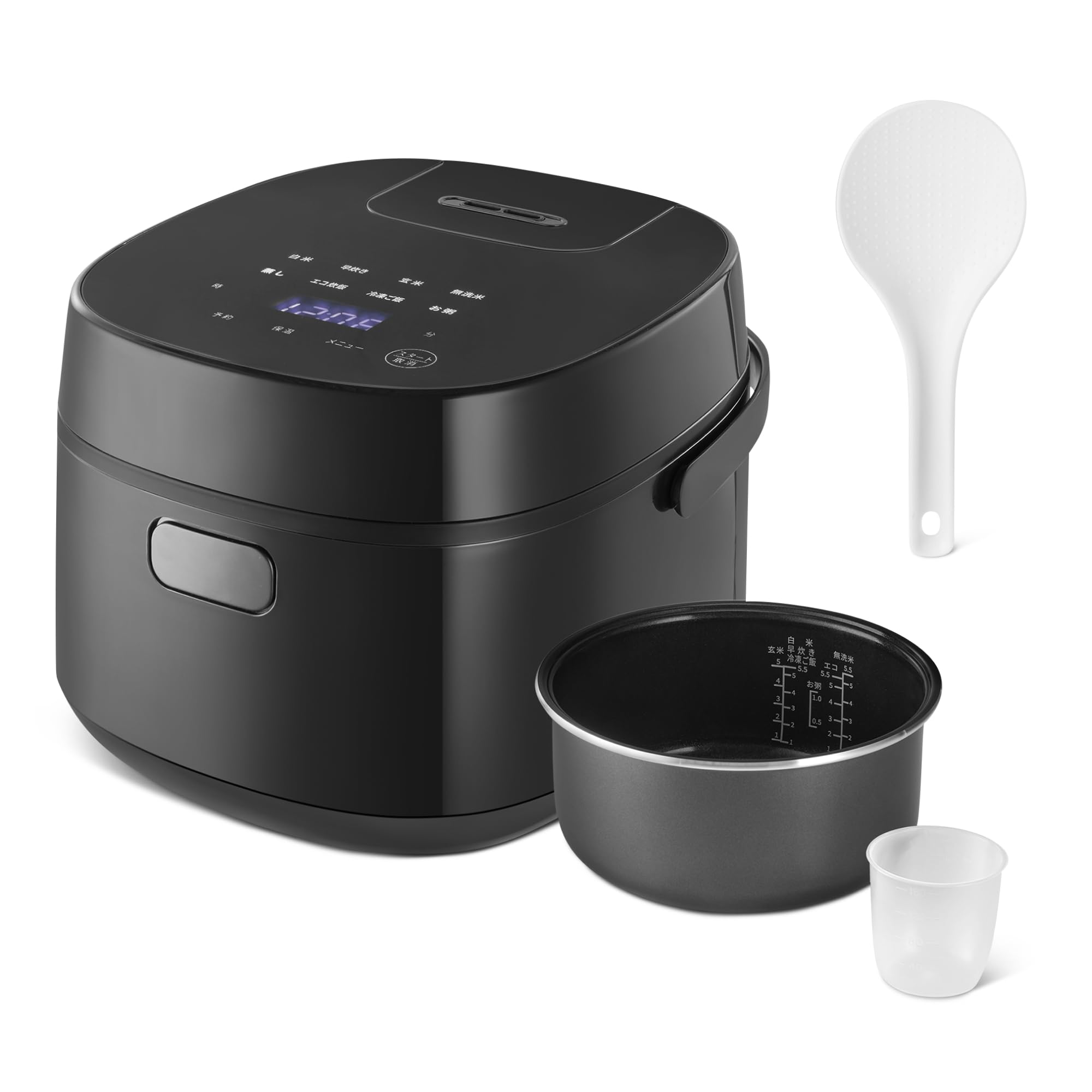 Amazonベーシック 炊飯器 5.5合炊き 1.0L マイコン 一人暮らし 玄米 洗米不要メニュー ブラック - 1