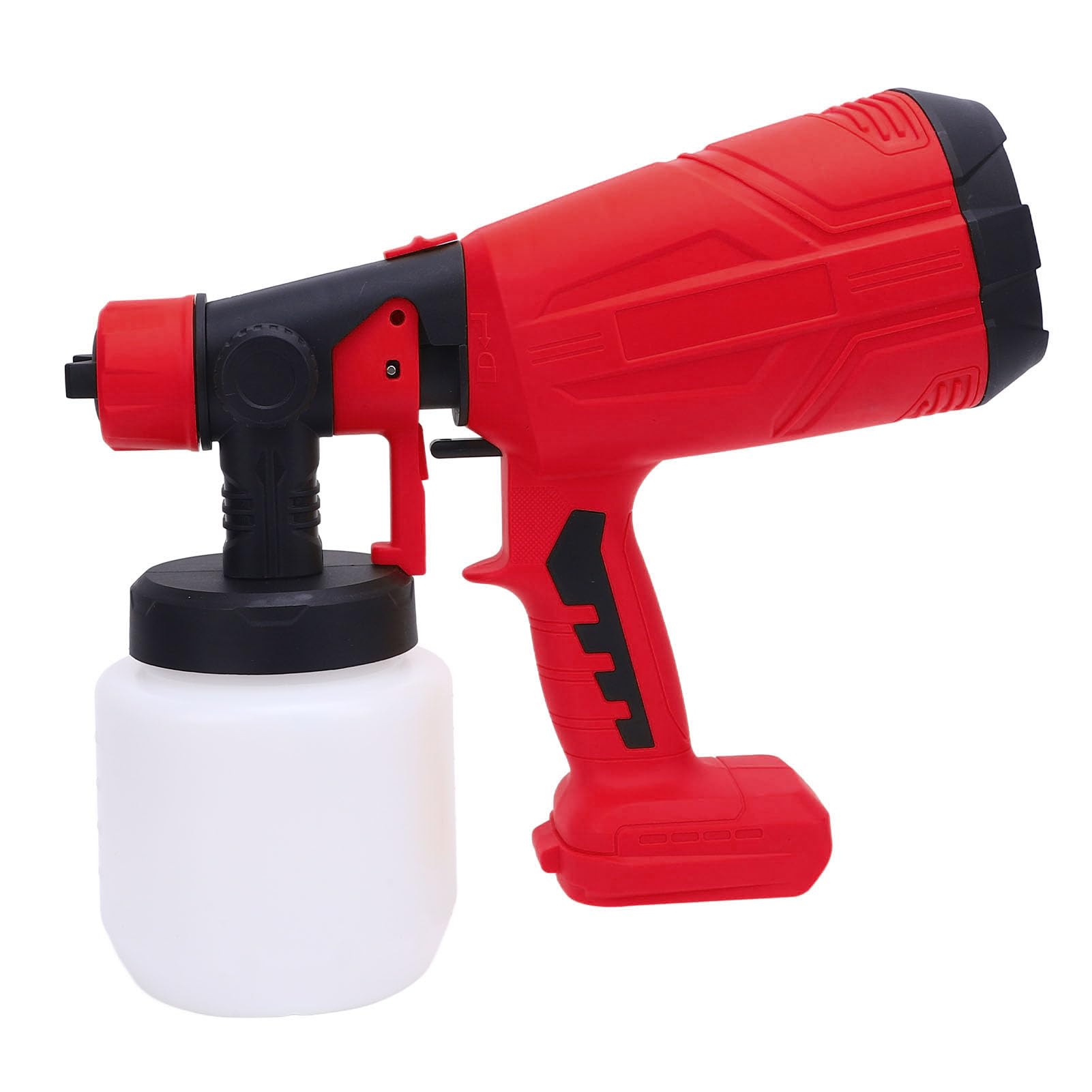 Pistola de Pintura eléctrica, 800ML 200W inalámbrico pulverizador de Pintura con 4 boquillas para 18V Li batería, Pulverizador de Pintura de Mano Ajustable y Fluido