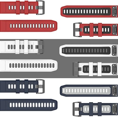 Miniatura 40 de Miimall Correa compatible con Garmin Fenix 7X/6X/5X, correa deportiva de silicona suave de 1.024 in de ancho, impermeable, para Garmin Fenix 7X