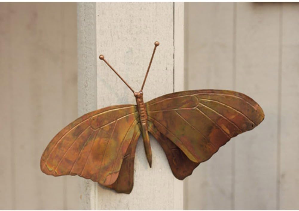Ancient Graffiti Flamed Copper Wall Mount Butterfly Wall Mount