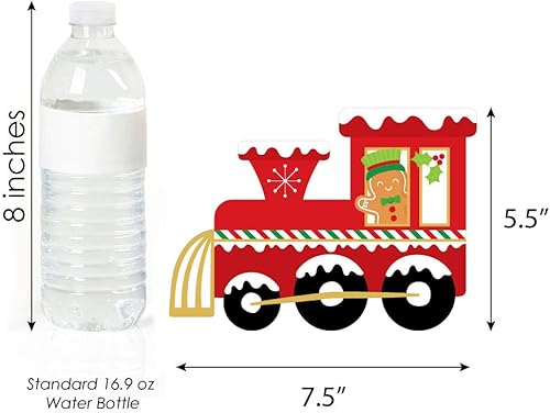 Miniatura 5 de Big Dot of Happiness Tren de Navidad - Decoraciones de bricolaje para fiestas navideñas - Juego de 20